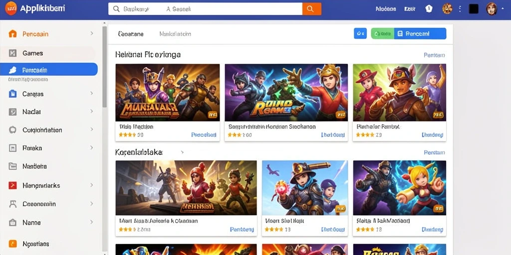 Screenshot menunjukkan antarmuka permainan yang apik dan menarik.