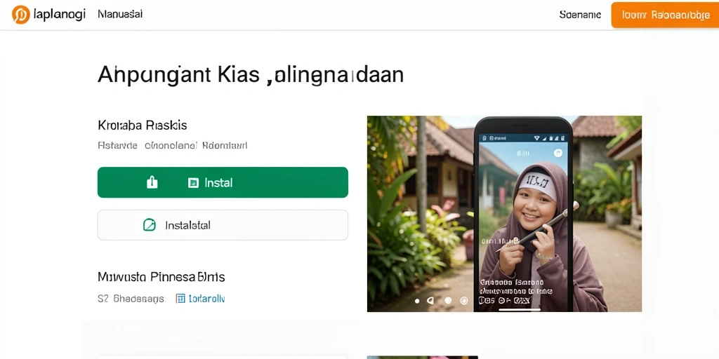 Tampilan awal yang menarik dan mudah dinavigasi.